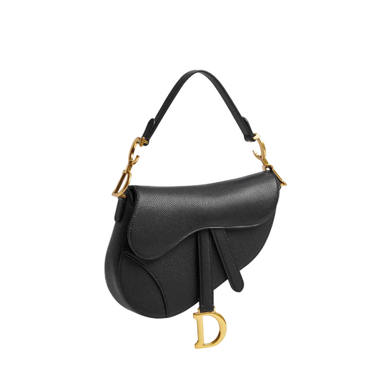 Dioramour Small Saddle Bag "Black grained calfskin"