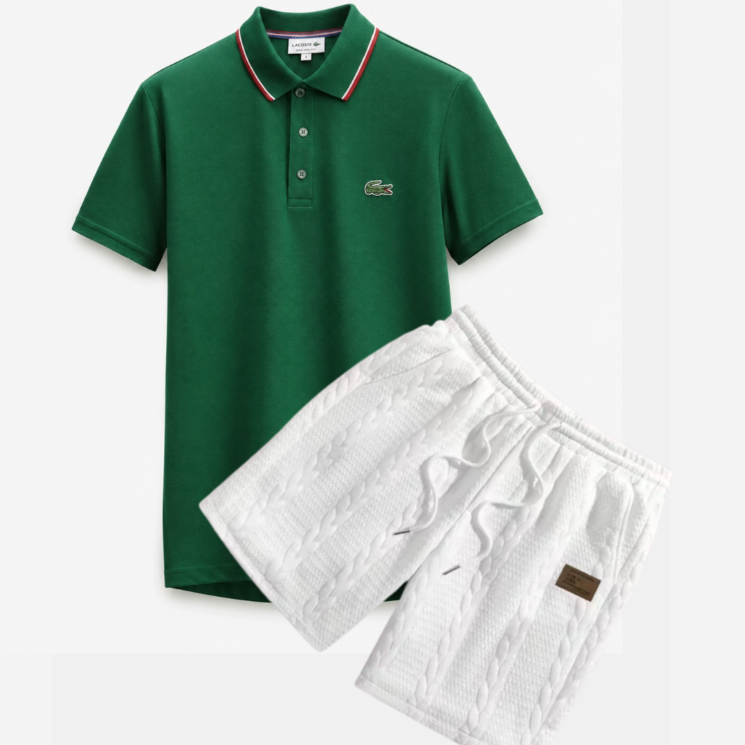 Classic Polo & Textured Shorts Set