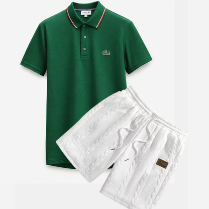 Classic Polo & Textured Shorts Set