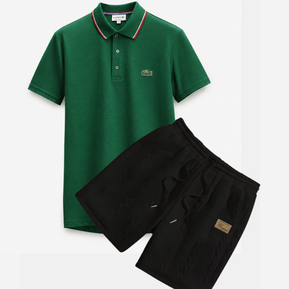 Classic Polo & Textured Shorts Set
