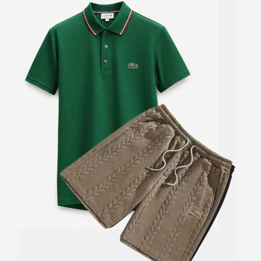 Classic Polo & Textured Shorts Set