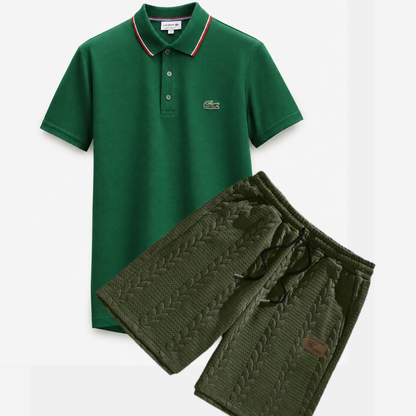 Classic Polo & Textured Shorts Set