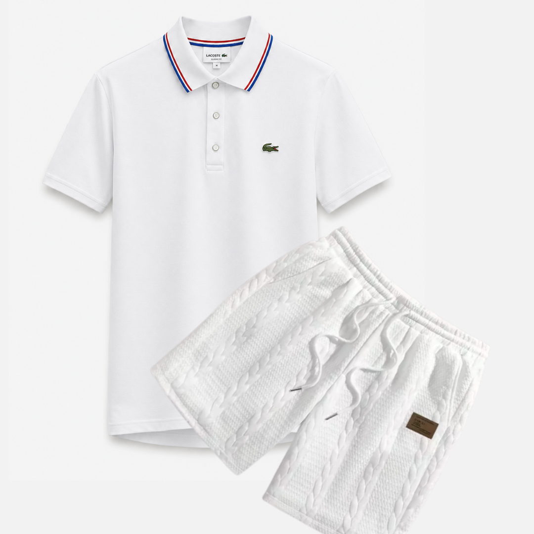 Classic Polo & Textured Shorts Set