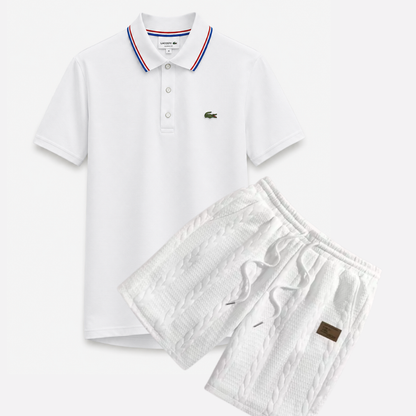 Classic Polo & Textured Shorts Set
