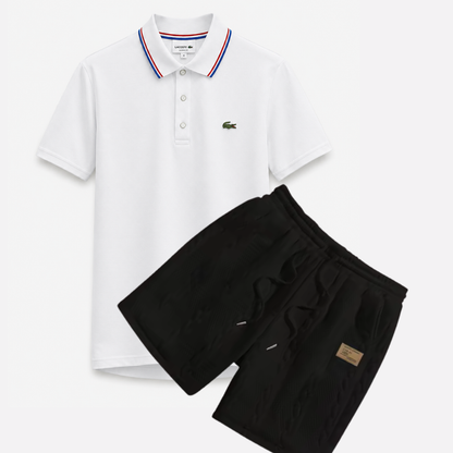 Classic Polo & Textured Shorts Set