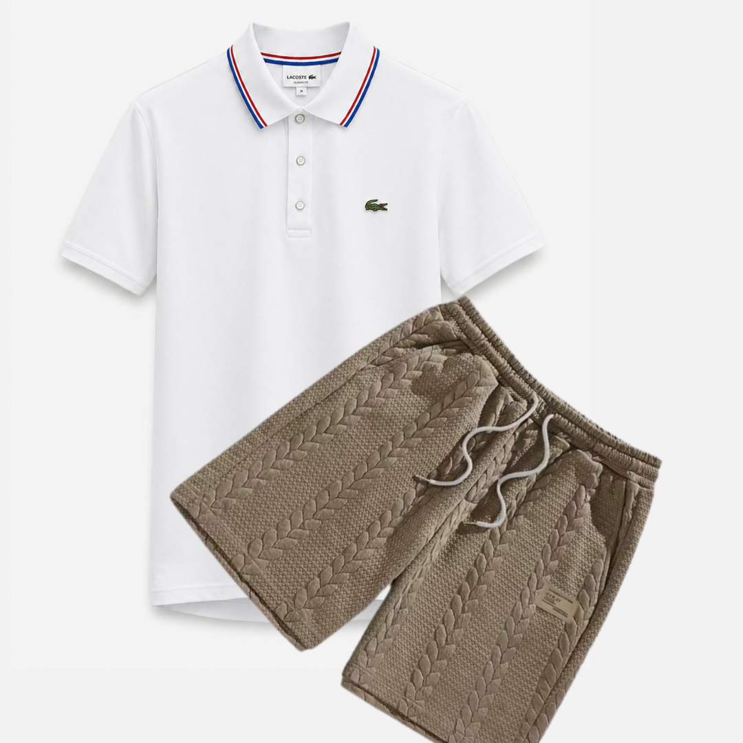 Classic Polo & Textured Shorts Set