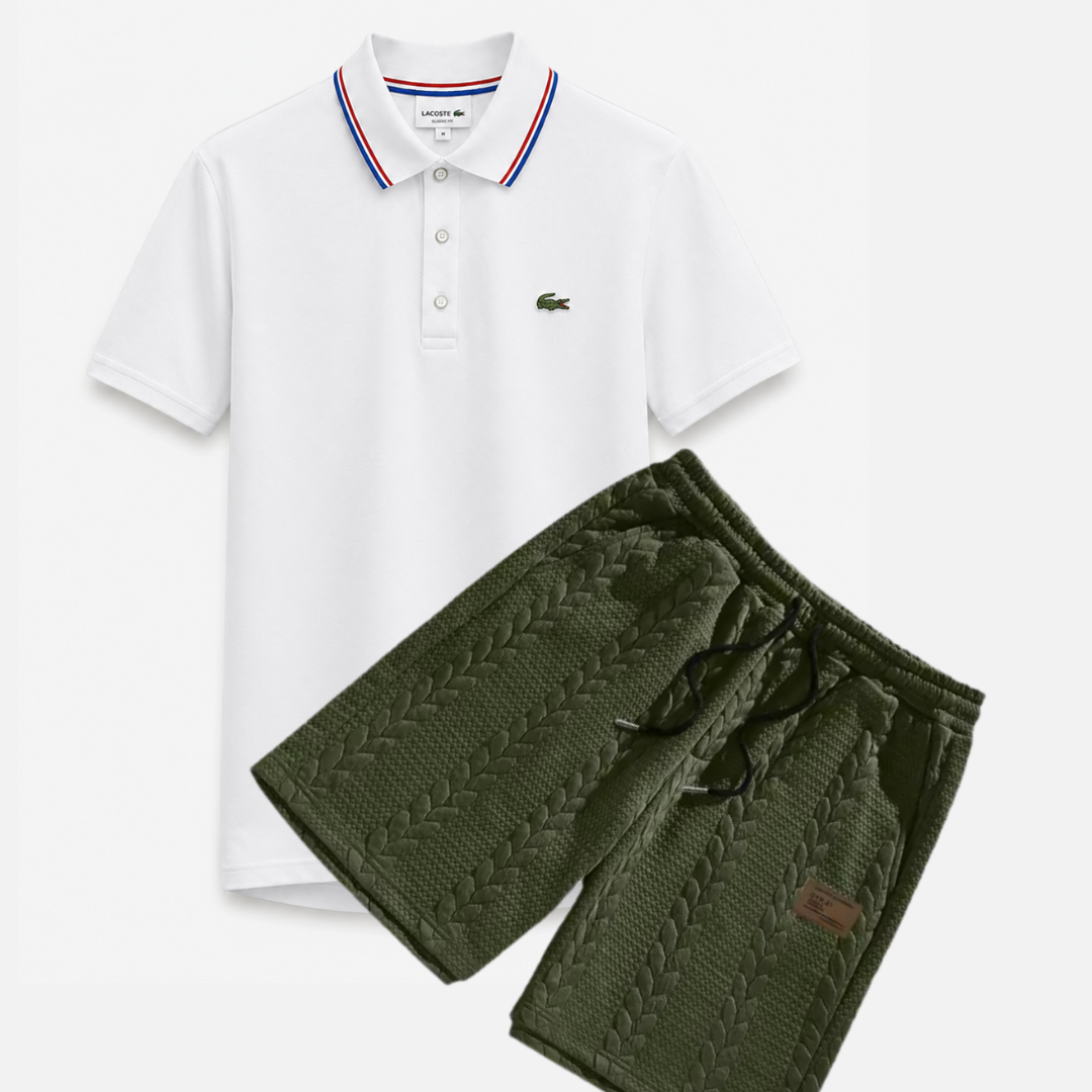 Classic Polo & Textured Shorts Set