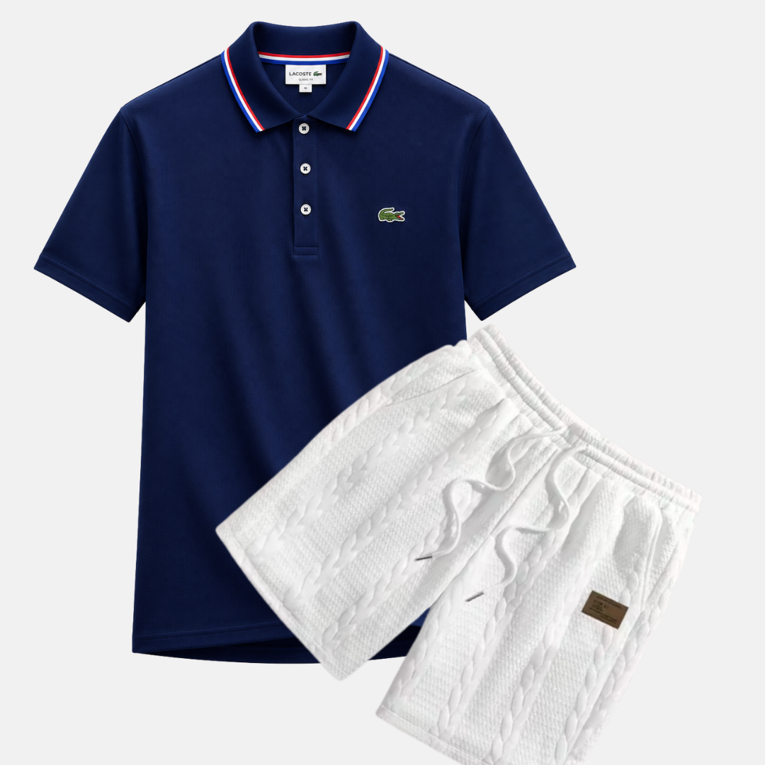 Classic Polo & Textured Shorts Set