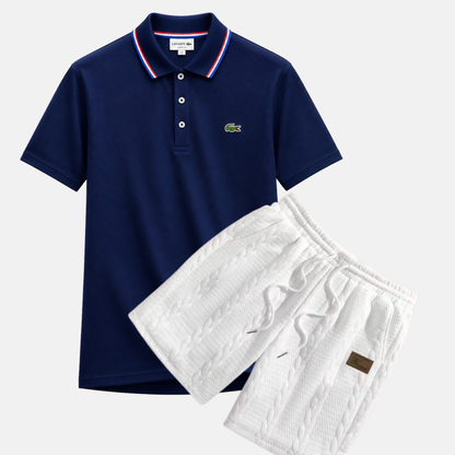 Classic Polo & Textured Shorts Set
