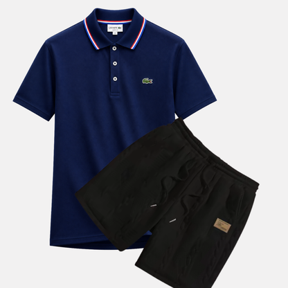 Classic Polo & Textured Shorts Set