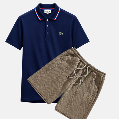 Classic Polo & Textured Shorts Set