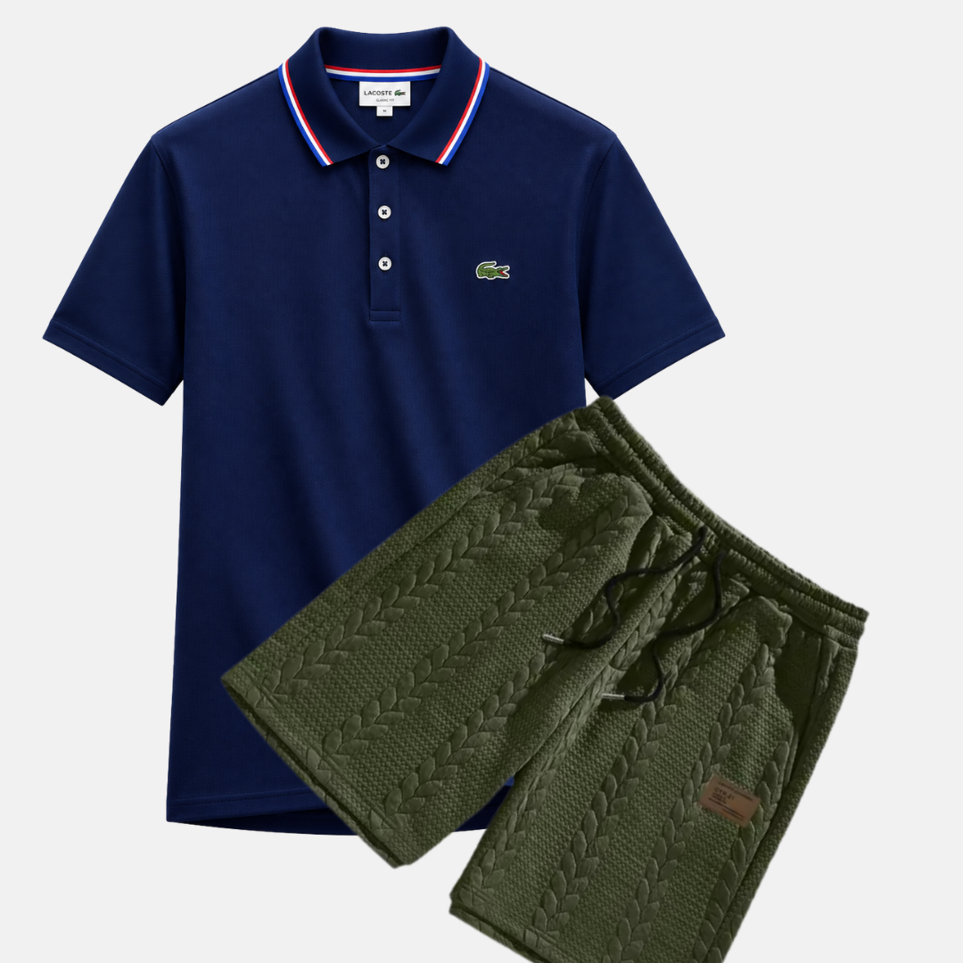 Classic Polo & Textured Shorts Set
