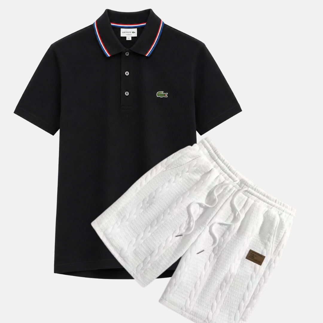 Classic Polo & Textured Shorts Set