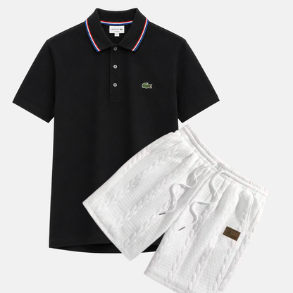Classic Polo & Textured Shorts Set