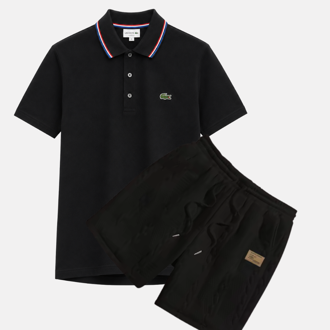 Classic Polo & Textured Shorts Set