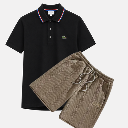 Classic Polo & Textured Shorts Set