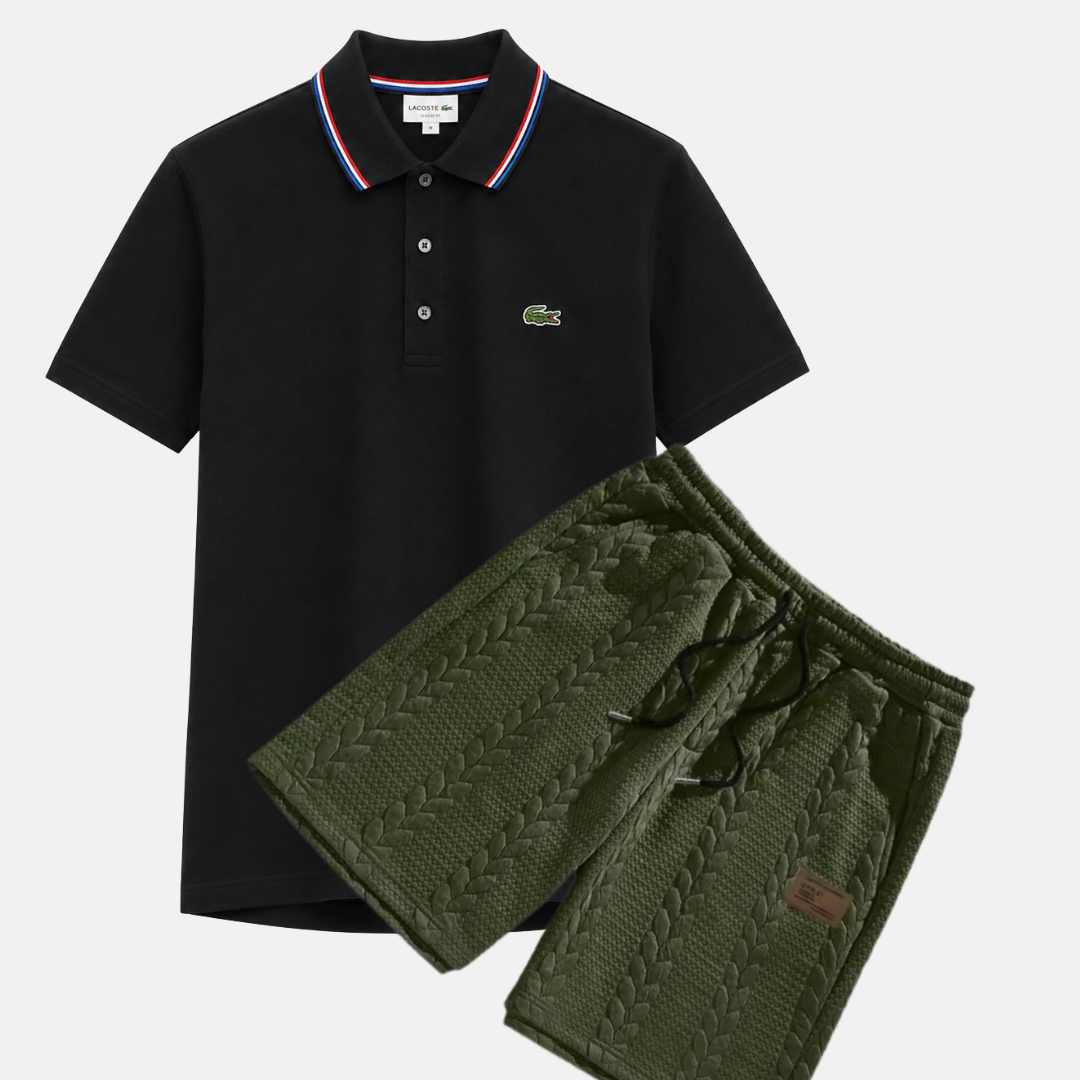 Classic Polo & Textured Shorts Set