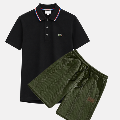 Classic Polo & Textured Shorts Set