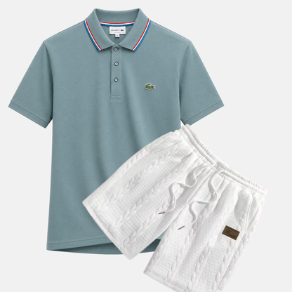 Classic Polo & Textured Shorts Set