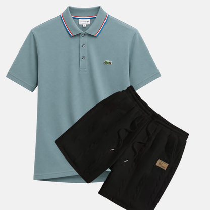 Classic Polo & Textured Shorts Set