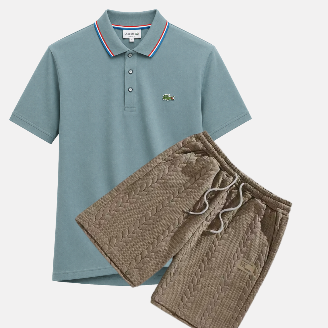 Classic Polo & Textured Shorts Set