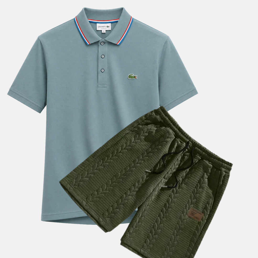 Classic Polo & Textured Shorts Set