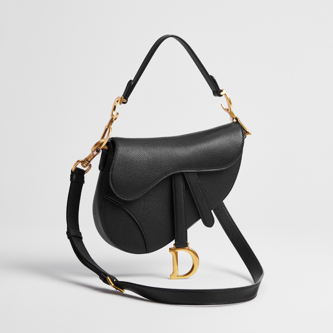 Dioramour Small Saddle Bag "Black grained calfskin"