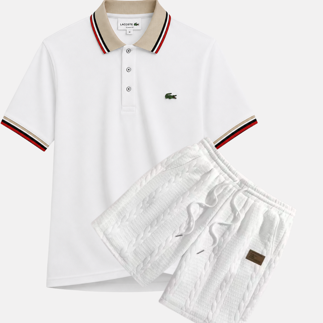 Classic Polo & Textured Shorts Set