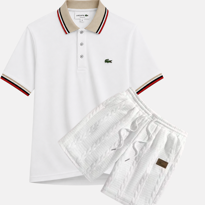 Classic Polo & Textured Shorts Set