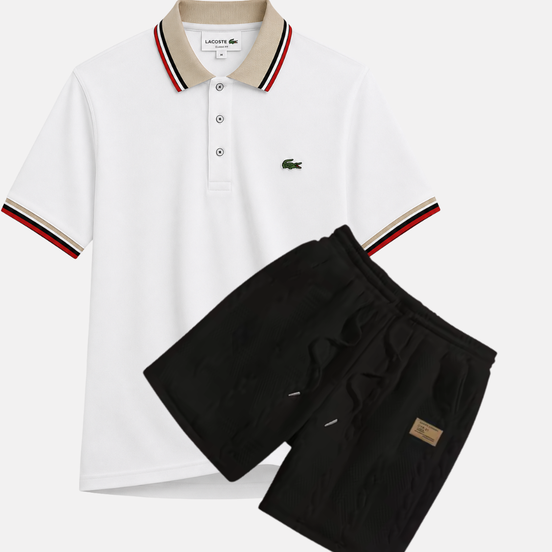 Classic Polo & Textured Shorts Set