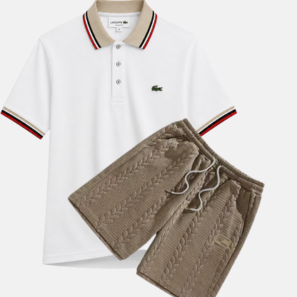Classic Polo & Textured Shorts Set