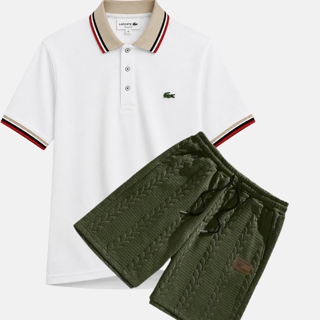 Classic Polo & Textured Shorts Set