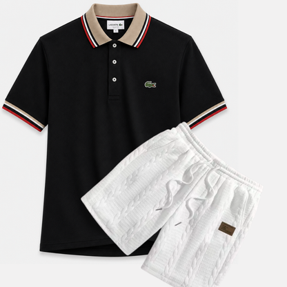 Classic Polo & Textured Shorts Set