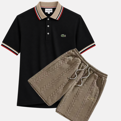Classic Polo & Textured Shorts Set