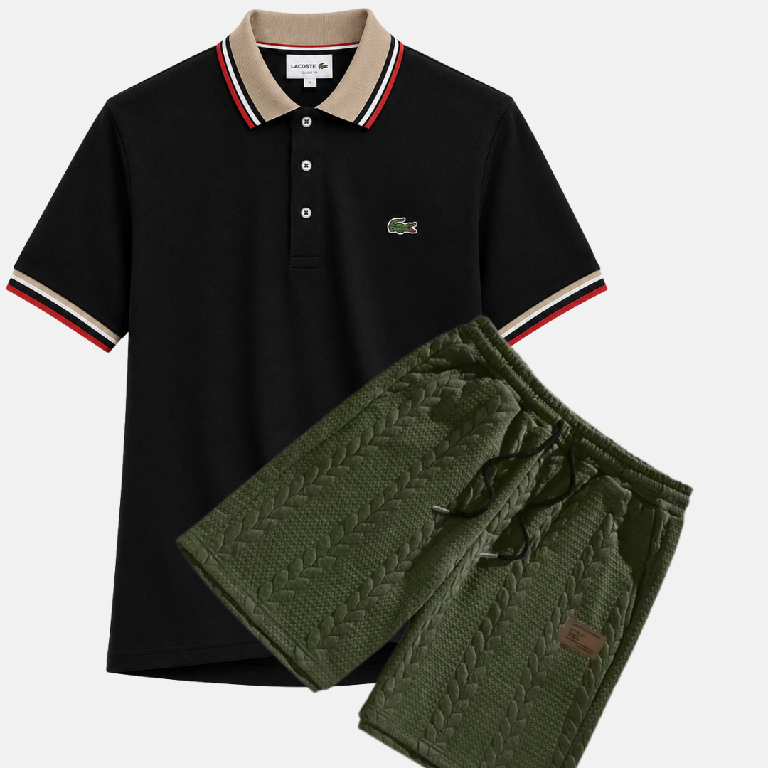 Classic Polo & Textured Shorts Set