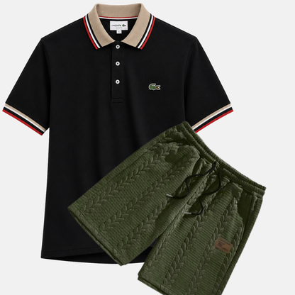 Classic Polo & Textured Shorts Set