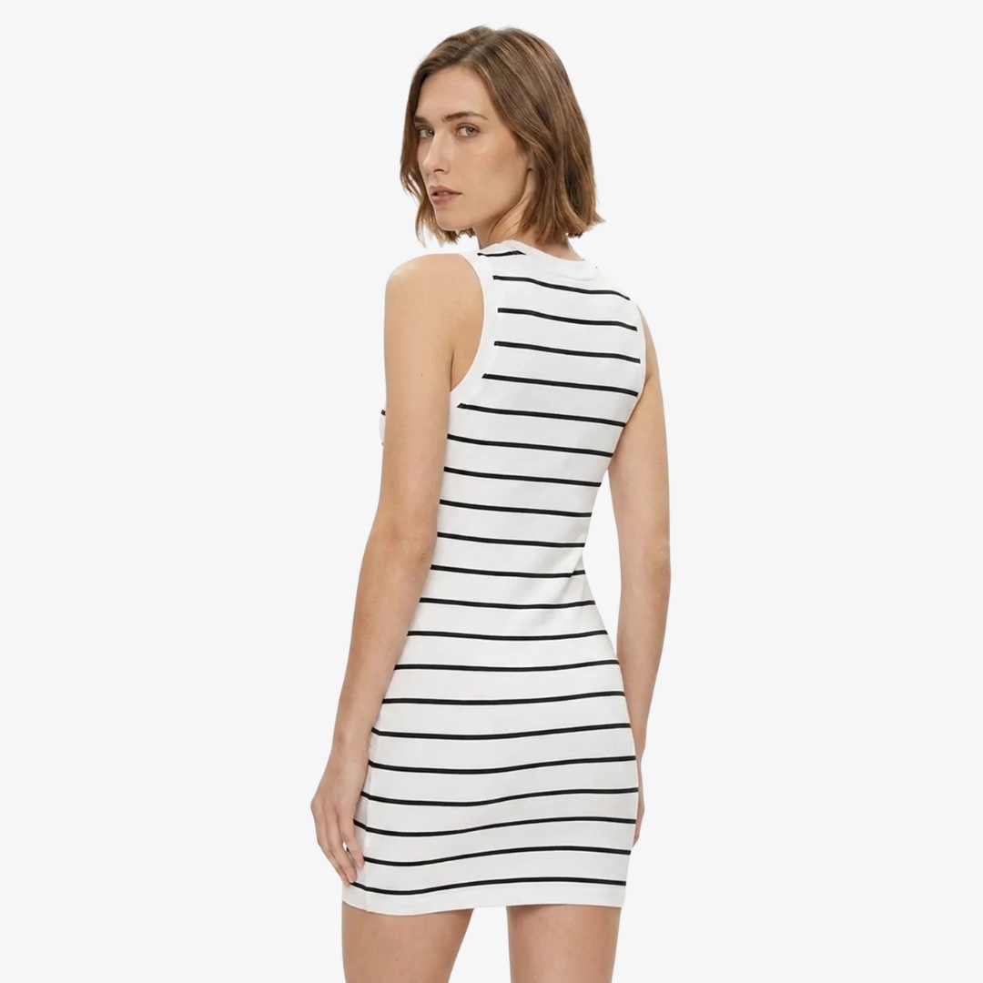 Striped Ribbed Mini Dress