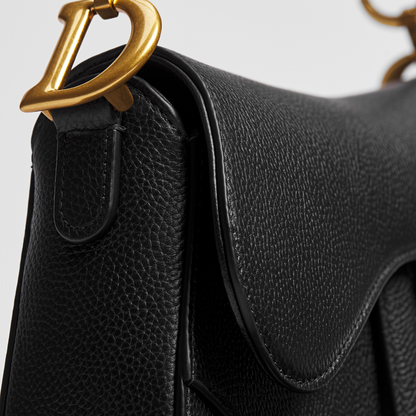 Dioramour Small Saddle Bag "Black grained calfskin"