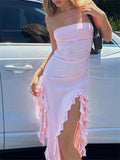 Cher - Off Shoulder Midi Dress with Ruffles